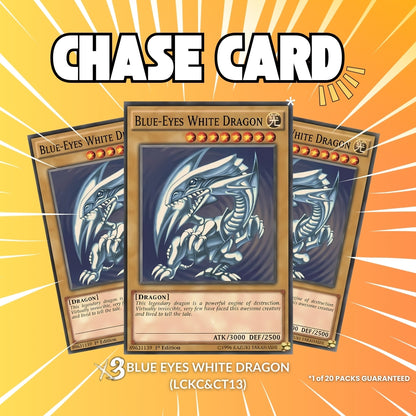 CHASE CARD - x3 BLUE EYES WHITE DRAGON (LCKC&CT13)