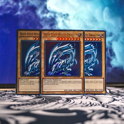 CHASE CARD - x3 BLUE EYES WHITE DRAGON (LCKC&CT13)